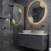 Espejo LED Redondo | Botón táctil | Luz blanca cálida - Reyze Seria Good Vibes Model 7